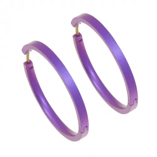 Large Full Purple Hoop Earrings